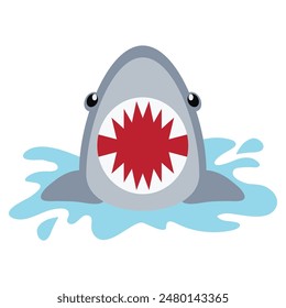 Shark face vector cartoon illustration