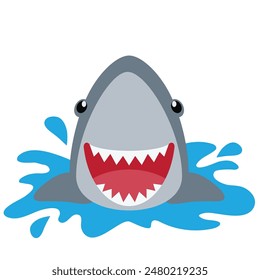 Shark face vector cartoon illustration