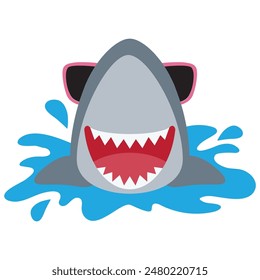 Shark face vector cartoon illustration