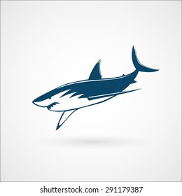 shark fast-moving attack logo sign on white background vector illustration