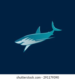 shark fast-moving attack logo sign on dark background vector illustration