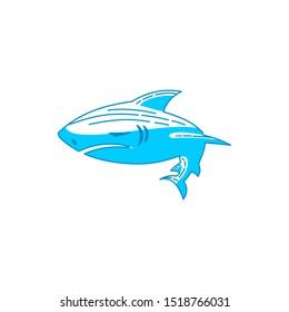 Shark Fauna logo design vector Outline isolated concept template