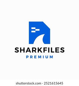 shark files paper data logo vector icon illustration	