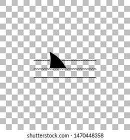 Shark Fin. Black flat icon on a transparent background. Pictogram for your project