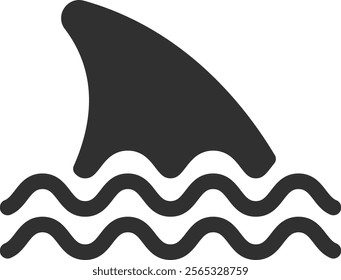 Shark fin black icon vector illustration