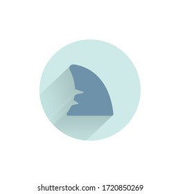 shark fin colorful flat icon with long shadow. shark flat icon
