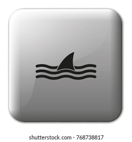 Shark fin flat vector icon.