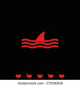 Shark fin icon.