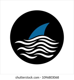 Shark Fin Icon Design Vector Art Illustration
