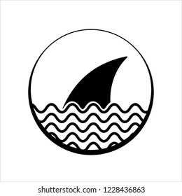Shark Fin Icon Design Vector Art Illustration