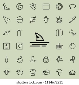 shark fin icon. Detailed set of minimalistic line icons. Premium graphic design. One of the collection icons for websites, web design, mobile app on colored background