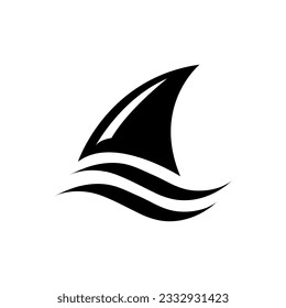 Shark fin icon flat illustration on white background..eps