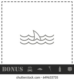 Shark fin icon flat. Simple vector symbol and bonus icon