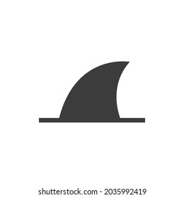 Shark Fin Icon Isolated on Black and White Vector Graphic