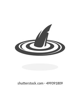 Shark fin icon isolated on white background. Shark fin vector logo. Flat design style. Modern vector pictogram for web graphics - stock vector