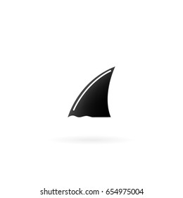 Shark Fin Icon Isolated On White Background. 