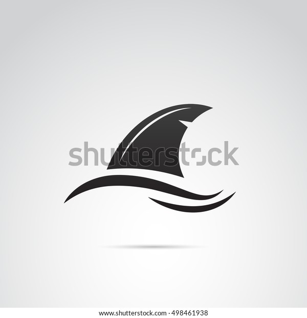 Shark\
fin icon isolated on white background. Vector\
art.