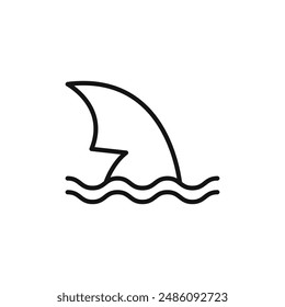 shark fin icon logo sign vector outline