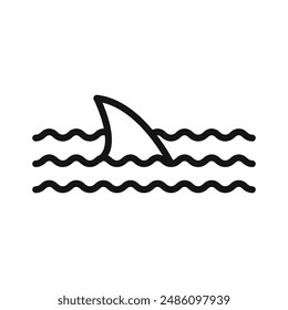 shark fin icon mark in filled style