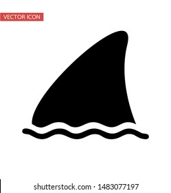 Shark fin icon on white background