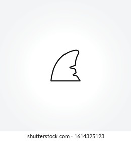 shark fin icon on white background