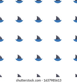 shark fin icon pattern seamless isolated on white background. Editable flat shark fin icon. shark fin icon pattern for web and mobile.