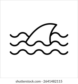 shark fin Icon ,Symbol isolated white background. vector illustration. color editable.