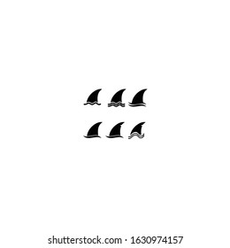 shark fin icon vector in black color