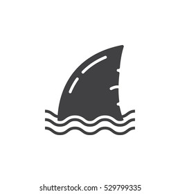 Shark fin icon vector, filled flat sign, solid pictogram isolated on white. Symbol, logo illustration