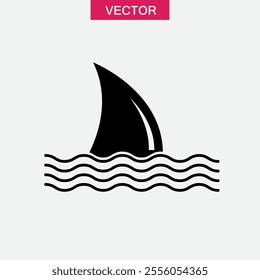 Shark fin icon. vector flat black trendy style illustration for web and app..eps