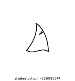 shark fin icon, vector flat black linear illustration for web and app..eps