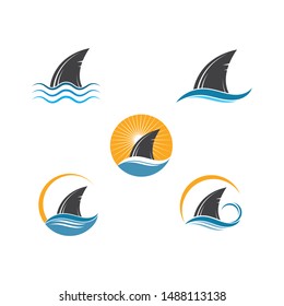 shark fin icon vector illustration design template