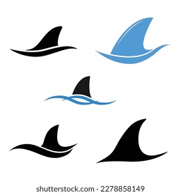 diseño de ilustraciones vectoriales de iconos de aleta de tiburón