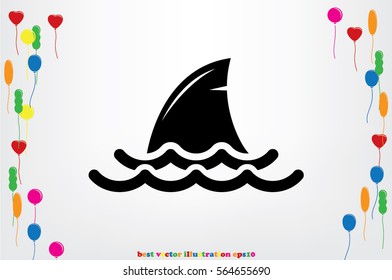 shark fin icon vector illustration eps10