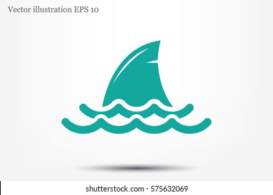 Shark Fin Icon Vector Illustration.