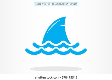 shark fin icon vector illustration .