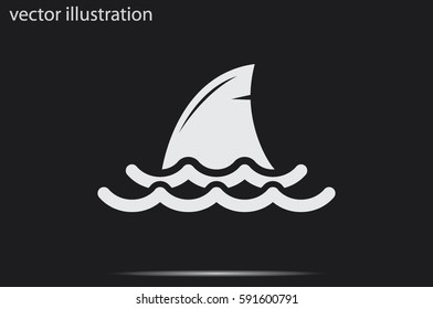 shark fin icon vector illustration eps10