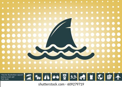 shark fin icon vector illustration eps10
