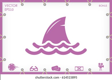 shark fin icon vector illustration eps10