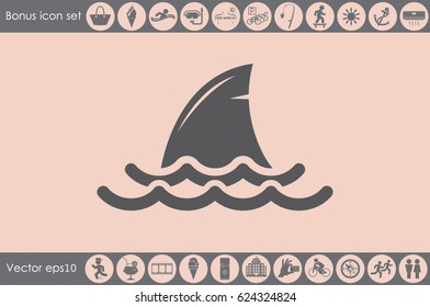 shark fin icon vector illustration eps10