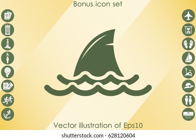 shark fin icon vector illustration eps10