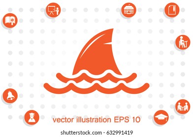 shark fin icon vector illustration eps10