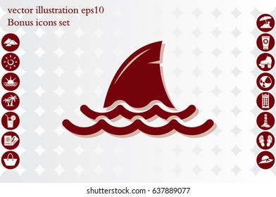 shark fin icon vector illustration eps10