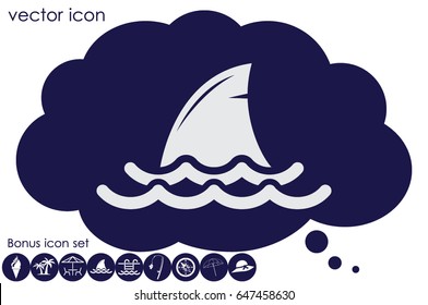 shark fin icon vector illustration eps10