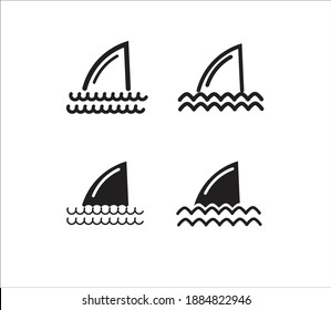 Símbolo de logotipo vector de icono de Fin de Tiburón
