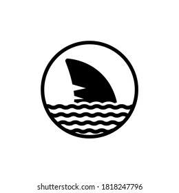 Shark fin icon. Vector on isolated white background. EPS 10