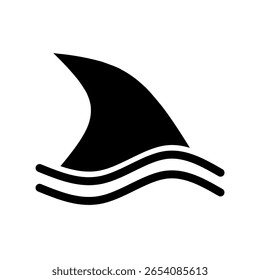 shark fin icon vector on white background