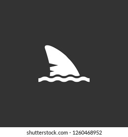 Shark fin icon vector. Shark fin sign on black background. Shark fin icon for web and app