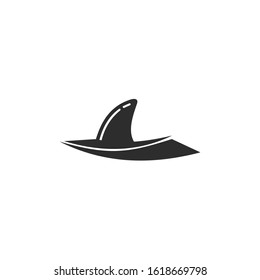 Shark fin Icon vector sign isolated for graphic and web design. Shark fin symbol template color editable on white background