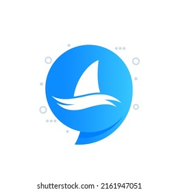 Shark fin icon, vector sign